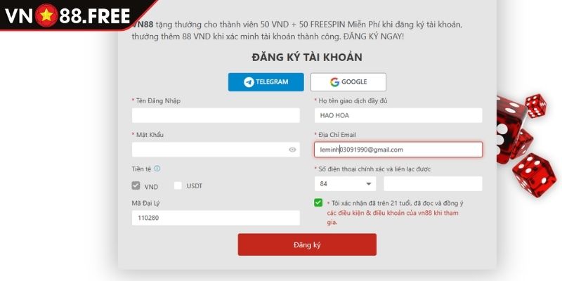 Nhập thông tin cá nhân