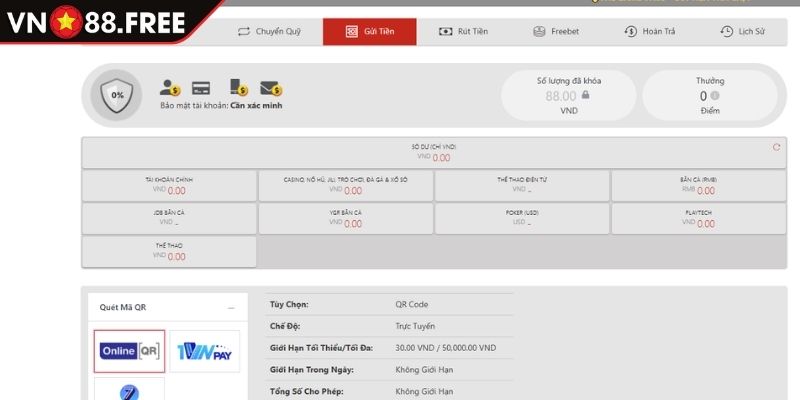 Những điều kiện cơ bản khi thực hiện nạp tiền VN88
